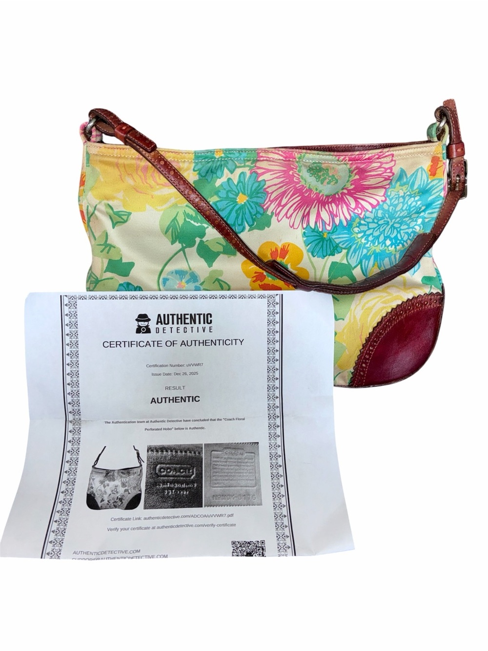 COACH VNTG 8176 ‘GIRLIE’ FLORAL HOBO BAG WITH COA